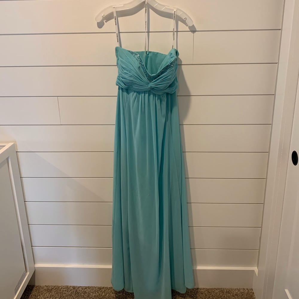 David’s Bridal Teal Bridesmaid Dress Size 6